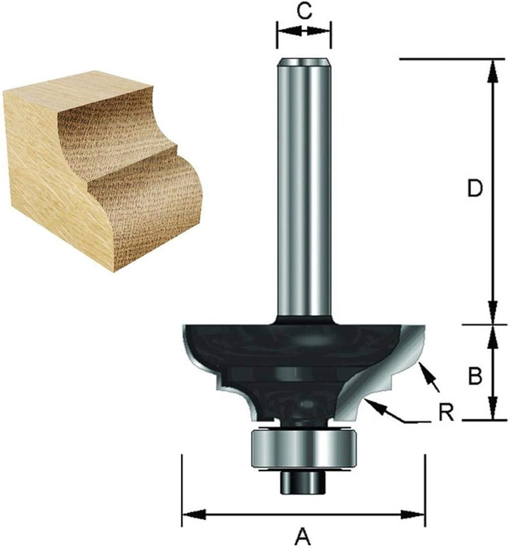 Afbeeldingen van KLASSIEKE MULTIPROFIELFREES HM R6.35 MET LAGER KOLF 8MM