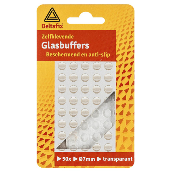 Afbeeldingen van GLASBUFFER ZELFKLEVEND BOL TRANSPARANT 8 MM X 1.3MM 50ST
