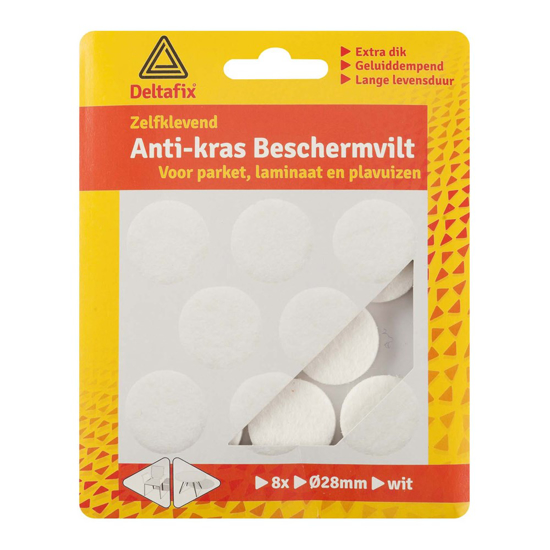 Afbeeldingen van ANTI-KRASVILT ZELFKLEVEND ROND WIT 28 MM 8ST