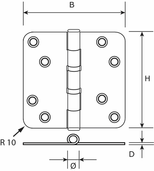 Afbeeldingen van H367-76763104 / SCH.LAGER 76X76 RVS GEBORS. ZWART RC