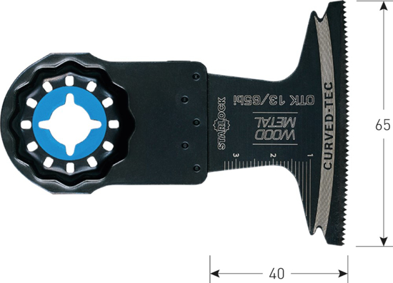 Afbeeldingen van OTK 13/65BI STARLOCK INVALZAAGBLAD HOUT/METAAL 65X40