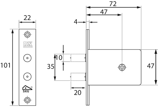 Afbeeldingen van DSKG 6004B KA / INSTEEK-BIJZETSLOT DX SKG*® KA4