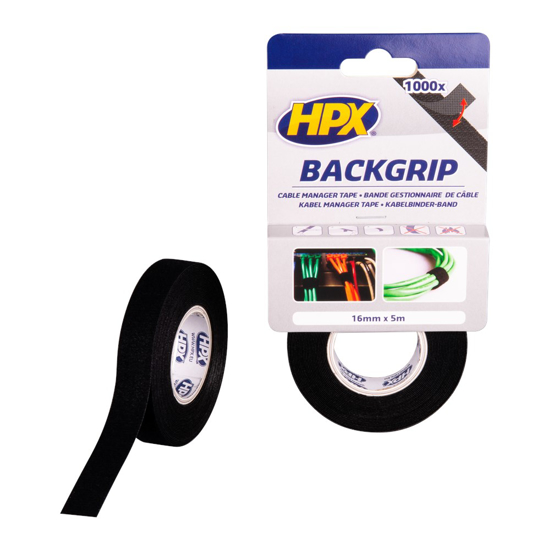 Afbeeldingen van HPX BACK GRIP - ZWART 16MM X 5M