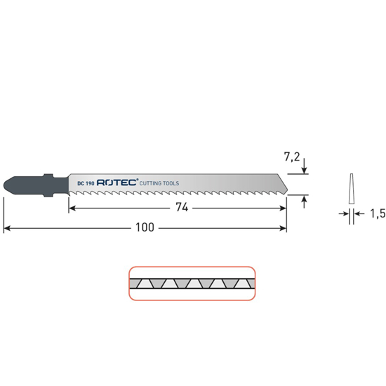 Afbeeldingen van DECOUPEERZAAGBLAD DC190 / T101BR
