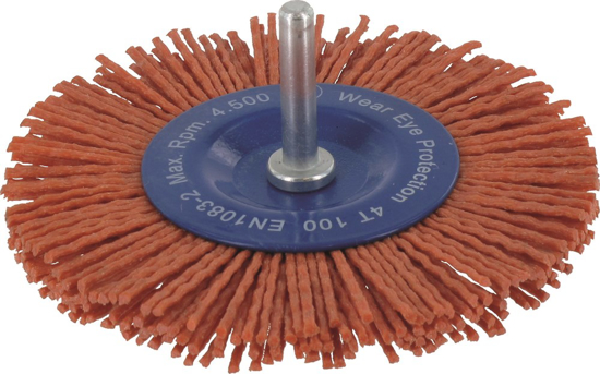 Afbeeldingen van RONDBORSTEL OP STIFT ø6, NYLONDRAAD K80, ø100X1,2