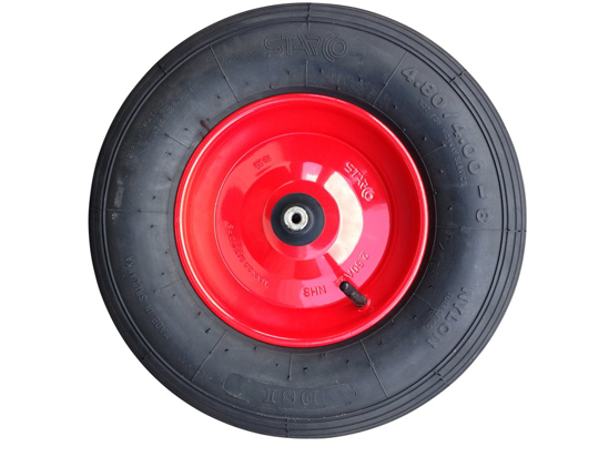 Afbeeldingen van KRUIWAGEN WIEL STAAL ROOD 2PLY