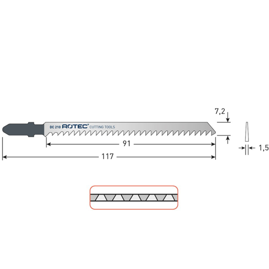 Afbeeldingen van DECOUPEERZAAGBLAD DC210 / T301CD