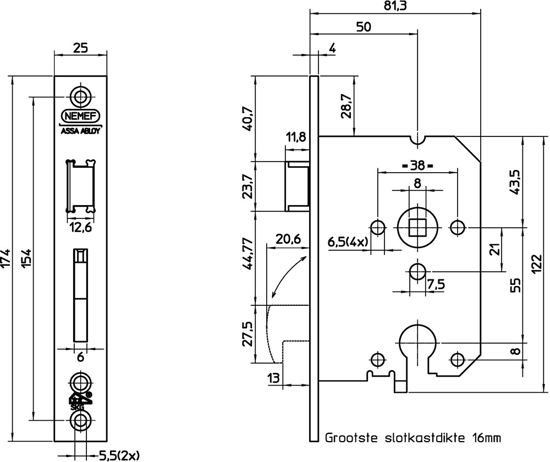 Afbeeldingen van VEILIGHEIDSHAAKSLOT 4109/17-50MM RS