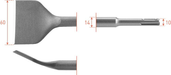 Afbeeldingen van SDS-PLUS SPADEBEITEL GEBOGEN, 60X250