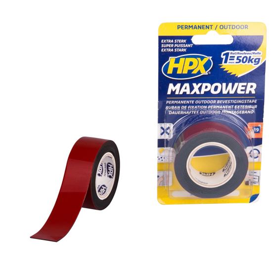 Afbeeldingen van HPX MAX POWER OUTDOOR BEVESTIGINGSTAPE - ZWART 25MM X 1,5M