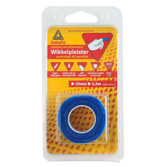 Afbeeldingen van WIKKELPLEISTER ZELFFUSEREND BLAUW 4.50M X 25 MM