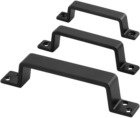 Afbeeldingen van GREEP 150MM OPSCHROEVEND MAT ZWART