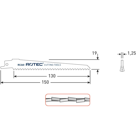 Afbeeldingen van RECIPROZAAGBLAD RC260 / S611DF