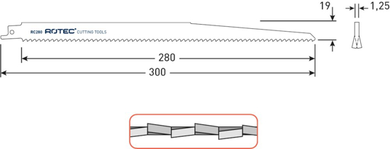 Afbeeldingen van RECIPROZAAGBLAD RC280 / S1411DF
