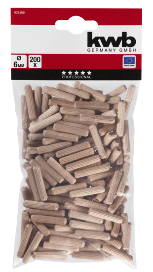 Afbeeldingen van HOUTENDUVELS 6 MM - 200 STUKS