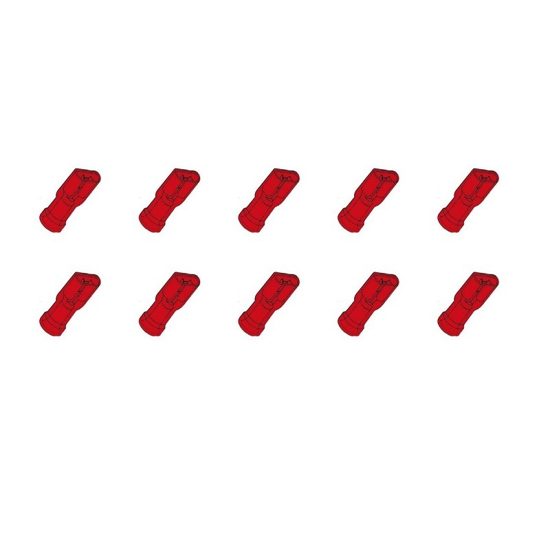 Afbeeldingen van 10 ST.KABELSCHOEN FEMALE 6,3 ISO RD