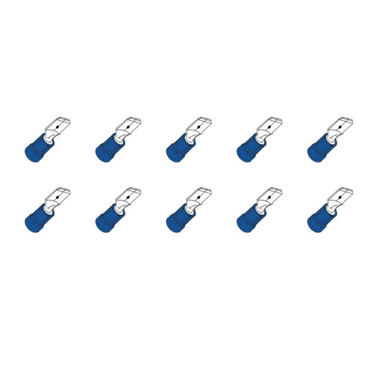 Afbeeldingen van 10 ST.KABELSCHOEN VLAK MALE 6,3 BL