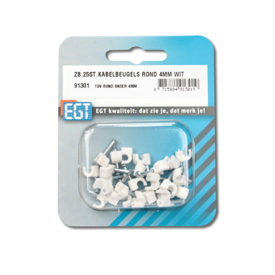 Afbeeldingen van 25 STUKS KABELBEUGEL ROND 4MM WIT