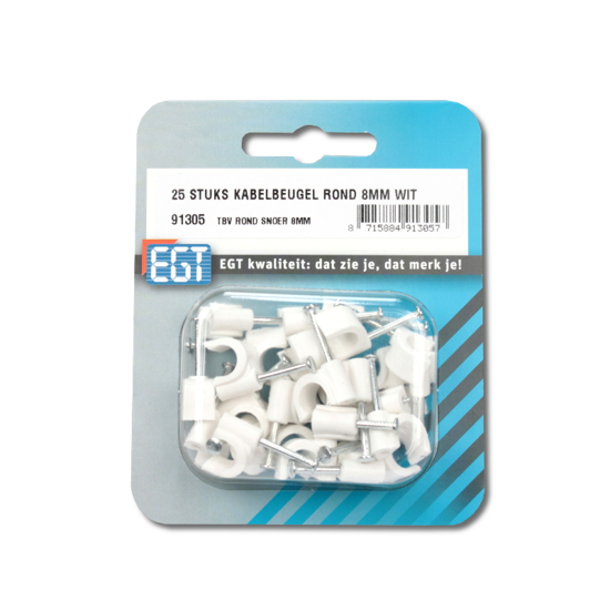 Afbeeldingen van 25 STUKS KABELBEUGEL ROND 8MM WIT