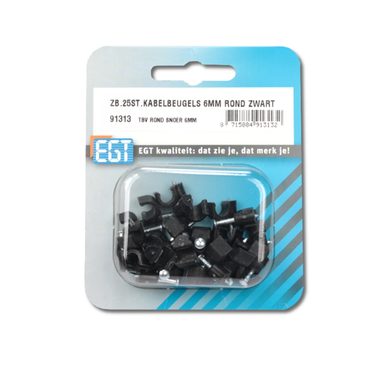 Afbeeldingen van 25 STUKS KABELBEUGEL ROND 6MM ZWART
