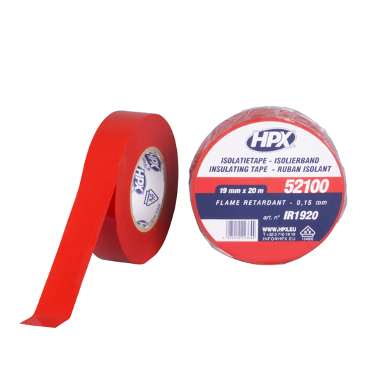 Afbeeldingen van HPX PVC ISOLATIETAPE VDE - ROOD 19MM X 20M