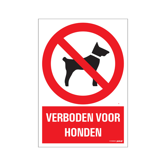 Afbeeldingen van BORD VERBODEN VOOR HONDEN 230X330 MM