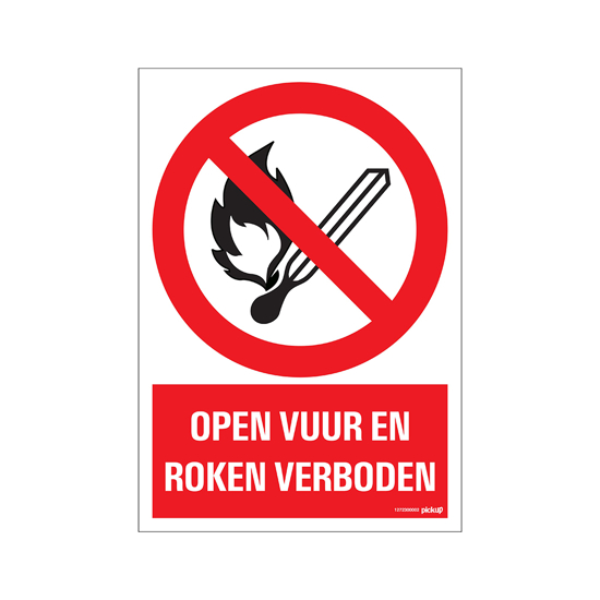Afbeeldingen van BORD OPEN VUUR EN ROKEN VERBODEN 230X330 MM