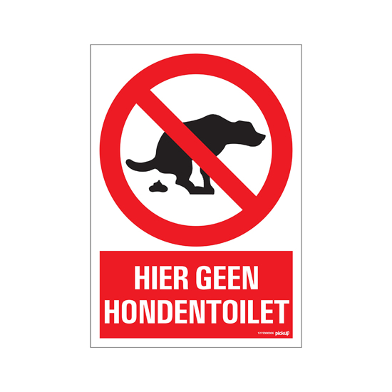 Afbeeldingen van BORD HIER GEEN HONDENTOILET 230X330 MM