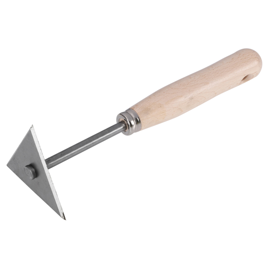 Afbeeldingen van DRIEHOEKSCHRAPER DUN, 8 CM, HOUTEN HANDVAT
