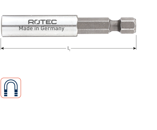 Afbeeldingen van BITHOUDER E6.3X60, MAGN., HULS ø10X35, ZONDER C-RING