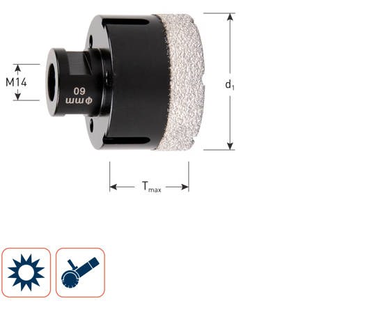 Afbeeldingen van DIAMANTBOORKROON M14-OPNAME, ø10X35