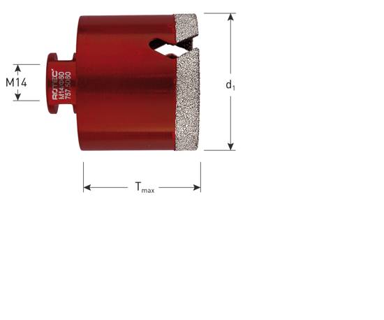 Afbeeldingen van DIAMANTBOORKROON 'PREMIUM', M14-OPNAME, ø68X45