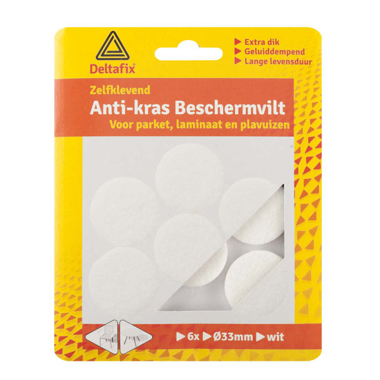 Afbeeldingen van ANTI-KRASVILT ZELFKLEVEND ROND WIT 33 MM 6ST