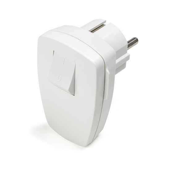 Afbeeldingen van STEKKER HAAKS+SCHAKELAAR RA WIT