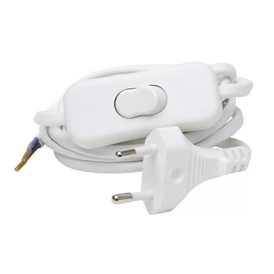 Afbeeldingen van EURO-AANSLUITSNOER+SCHAK. 2M WIT