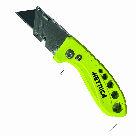 Afbeeldingen van BLACK BLADE SK2 INKLAPBAARMES 45°, 90° EN 0° IN METALEN HOUDER MET CLIP SK2 0,6MM X 19MM X 59MM