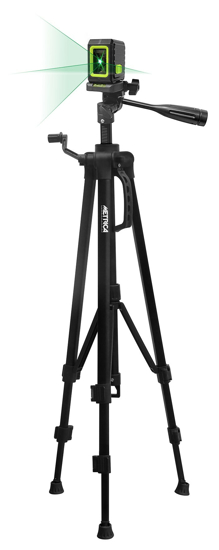 Afbeeldingen van KIT LASER CROSS GREEN KRUISLIJNLASER MET STATIEF. WERKT OP 2X AA BATTERIJEN BEREIK TOT 15 MTR, ICM ONTVANGER 40MTR