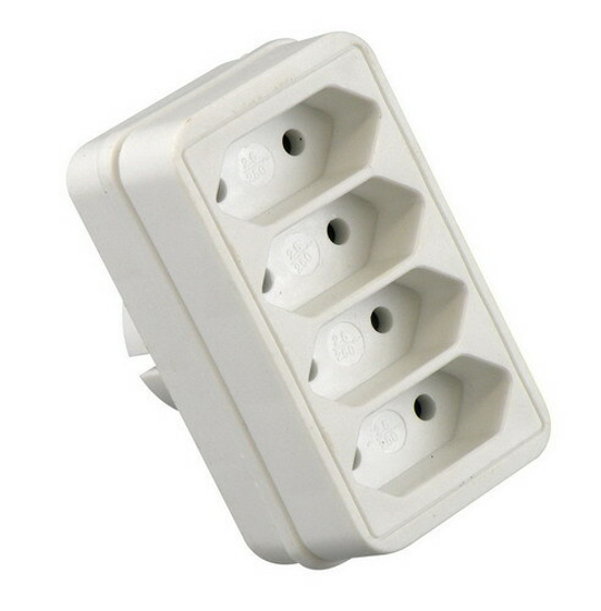 Afbeeldingen van ALT. 41254 - EURO VERDEELSTEKKER 4V WIT