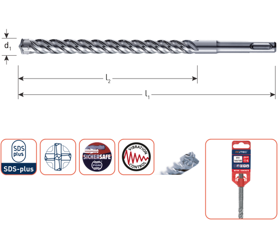 Afbeeldingen van HAMERBOOR SDS+ QUATTRO-X ø15,0X400/450
