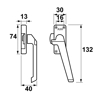 Afbeeldingen van RAAMSLUITING/RECHTS/ALUMINIUM F2